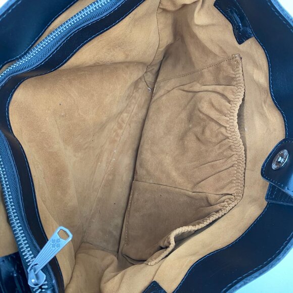 Patricia Nash Black Leather Magnetic Tote | Classic Design - Picture 3 of 11